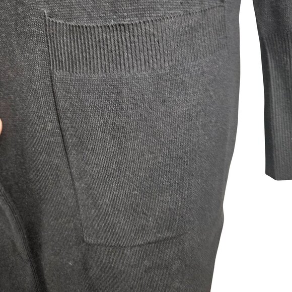 Anrabess Womens Med Open Front Coatigan Sweater Long Lapel Cardigan Black Warm - Picture 8 of 10